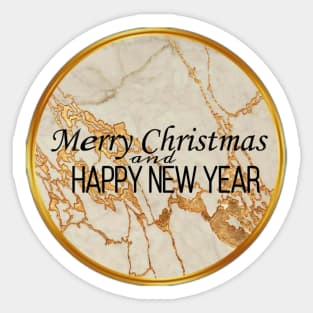 Merry Christmas and Happy New Year golden elegant design Sticker